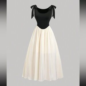 Elegant Black and Cream Women's Dress